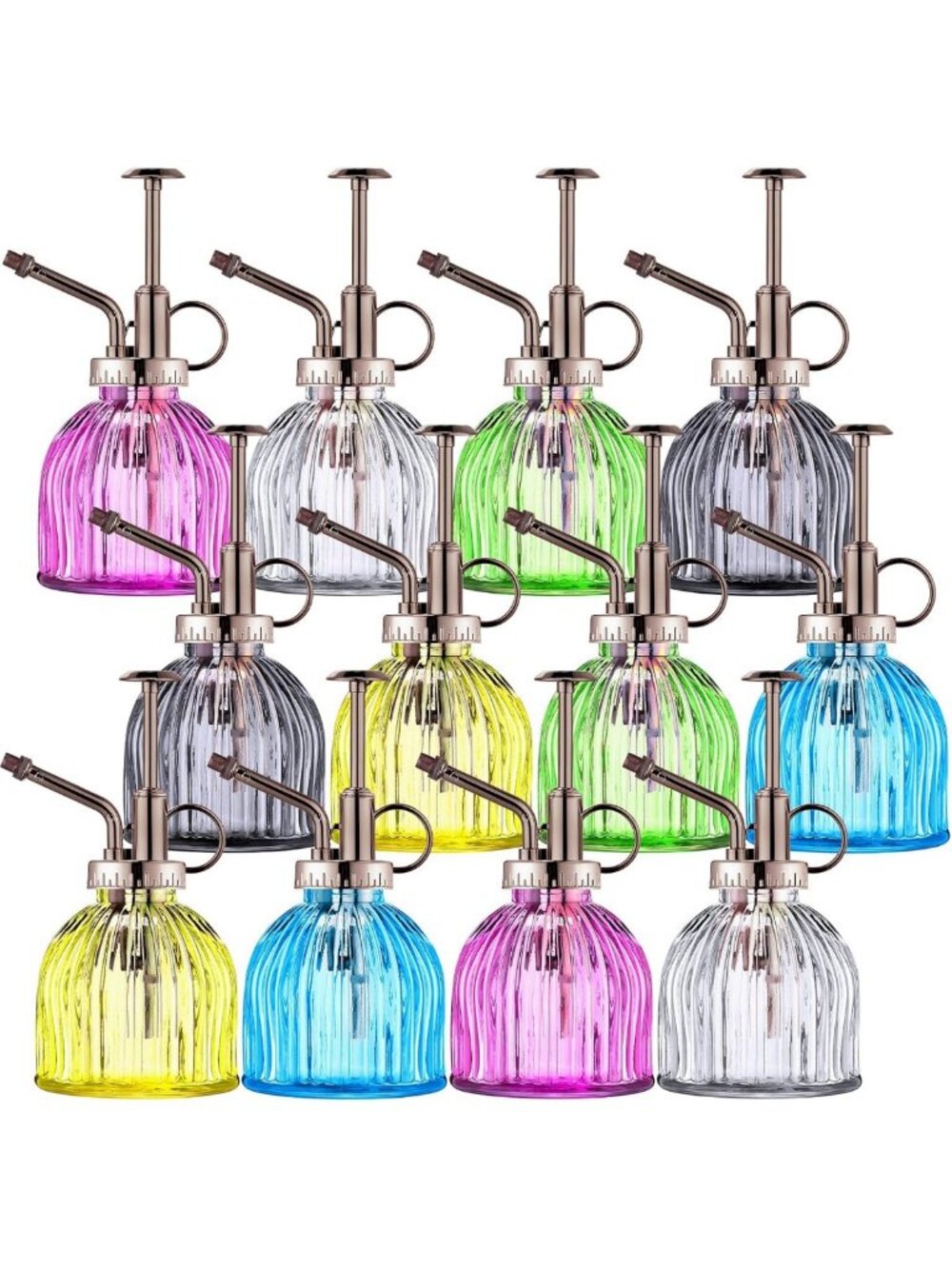 12Pcs Copper Glass Plant Mister Spray Bottles - 220ml for Indoor Plants